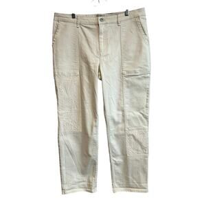 LOGO by Lori Goldstein Boyfriend Jeans with Eyelet Special Edition Cream 16